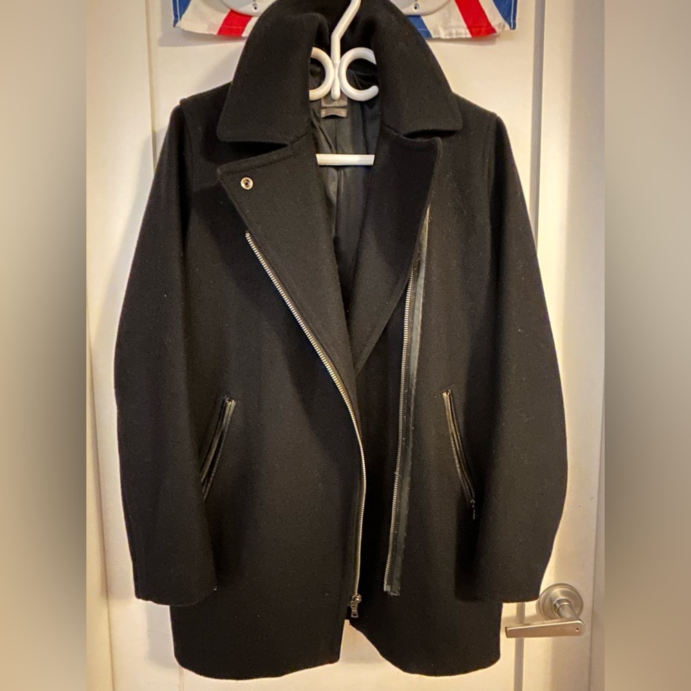 GAP Women’s Deep Navy Moto Wool Blend Coat